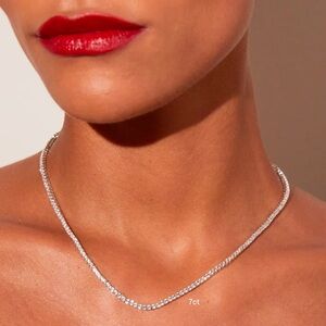 NWT Aurate White Sapphire Tennis Necklace 7ct Vermeil White 16in